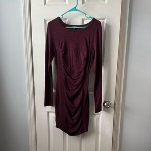 Express Red Long Sleeve Bodycon Dress